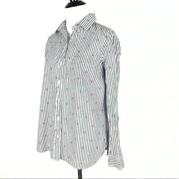 Old navy top sz SP Striped heart print button down - Picture 6 of 9